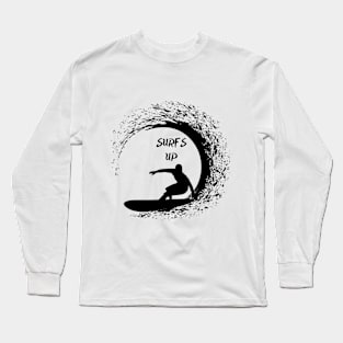 Surfs Up - classic tee design for the discerning surfer Long Sleeve T-Shirt